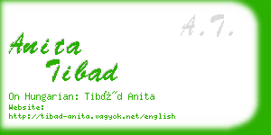 anita tibad business card